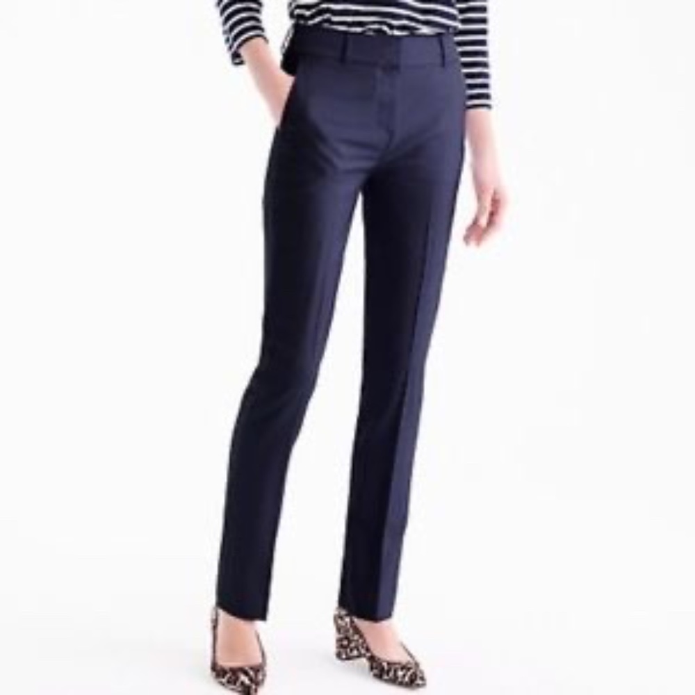 NWT J.Crew Tailored trouser in Italian Super 120s wool, Black, sz 6